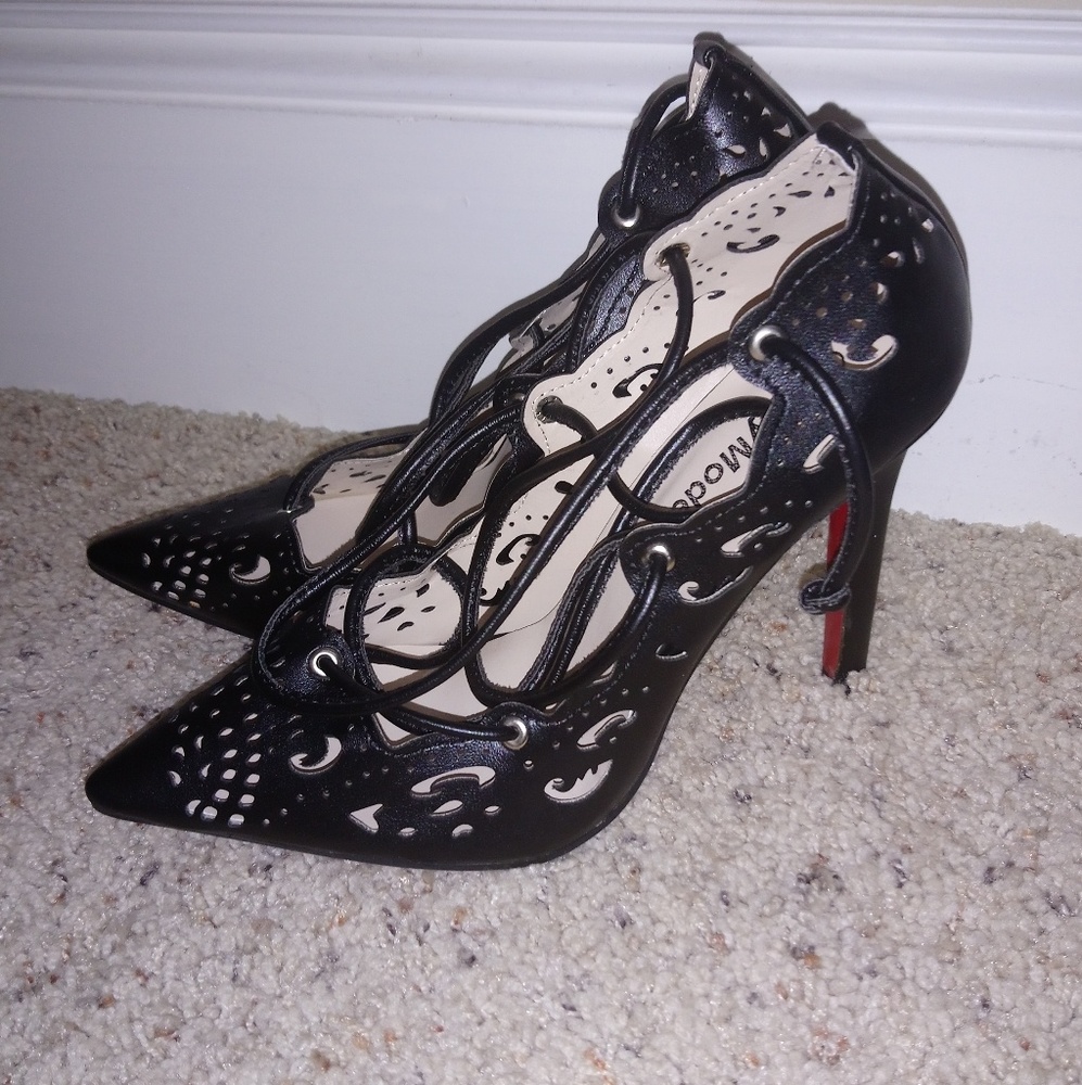 Black Lace Pumps